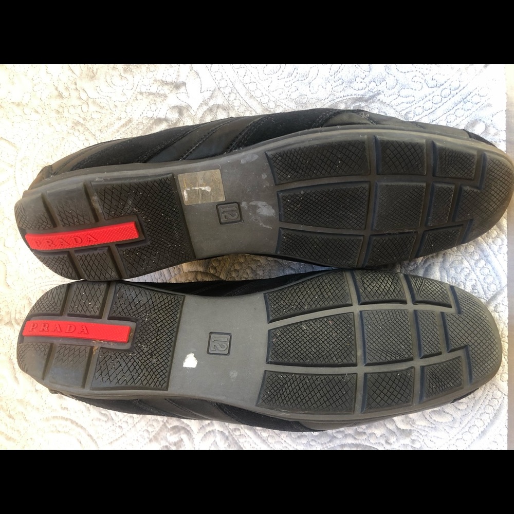 Black leather/suede Prada sneakers - Picture 7 of 8